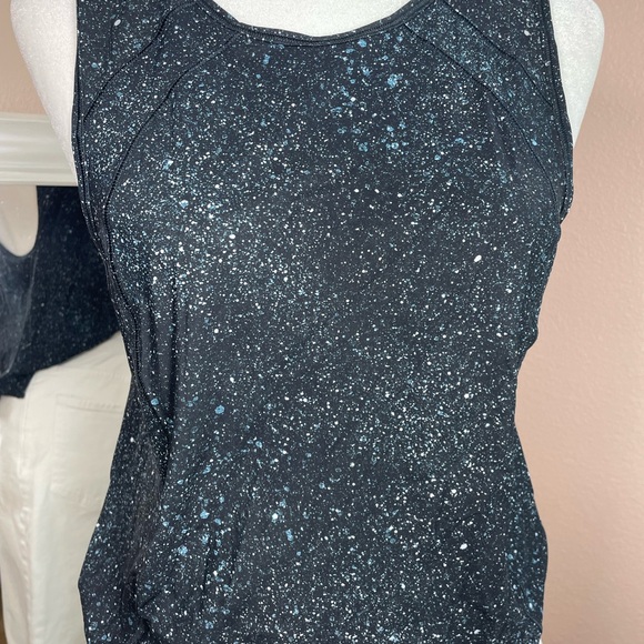 Lululemon Tops - Lululemon Open Back Tank Top Galaxy Print Athletic Yoga Gym Black‎ Size M